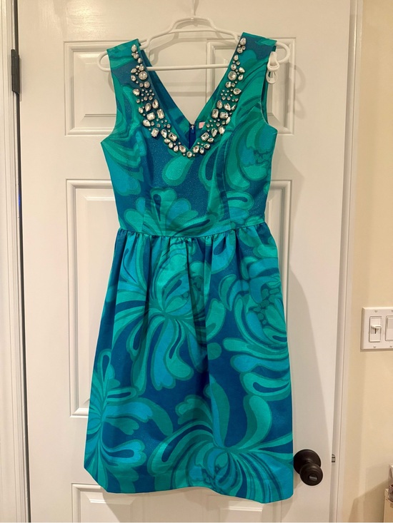 Lilly Pulitzer Dresses & Skirts - RARE Lilly Pulitzer Turquoise/Teal Dress with Rhinestones
